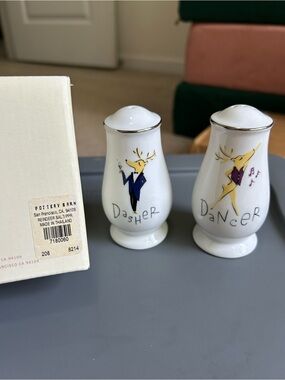 Pottery Barn Reindeer Salt & Pepper Set